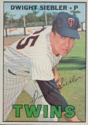 1967 Topps Baseball Cards      164     Dwight Siebler UER